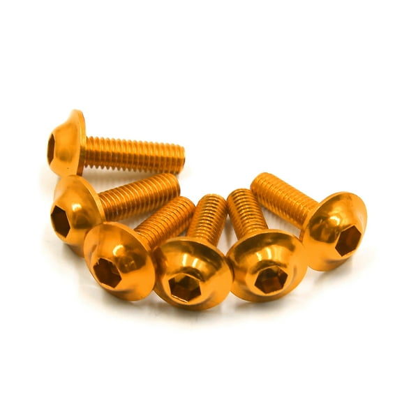 Unique Bargains 6PCS M6 x 20mm Gold Tone Hexagon License Plates Bolts Screws for Motorcycle Car