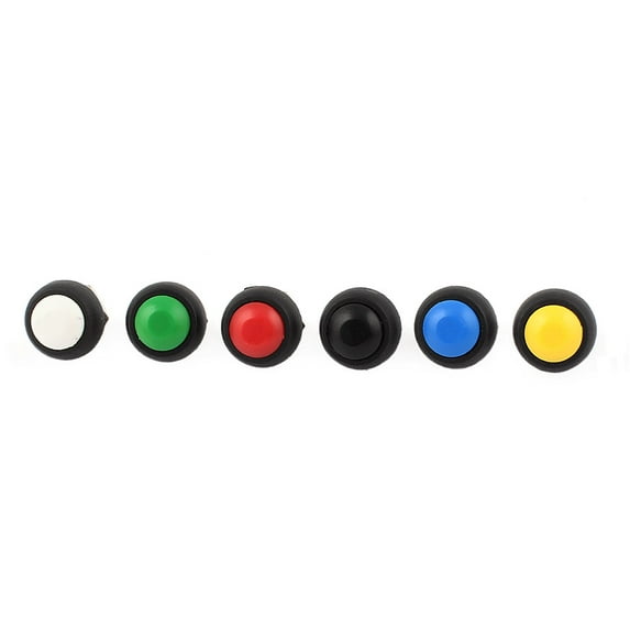 Unique Bargains 6Pcs 12mm Head Momentary Push Button Switch