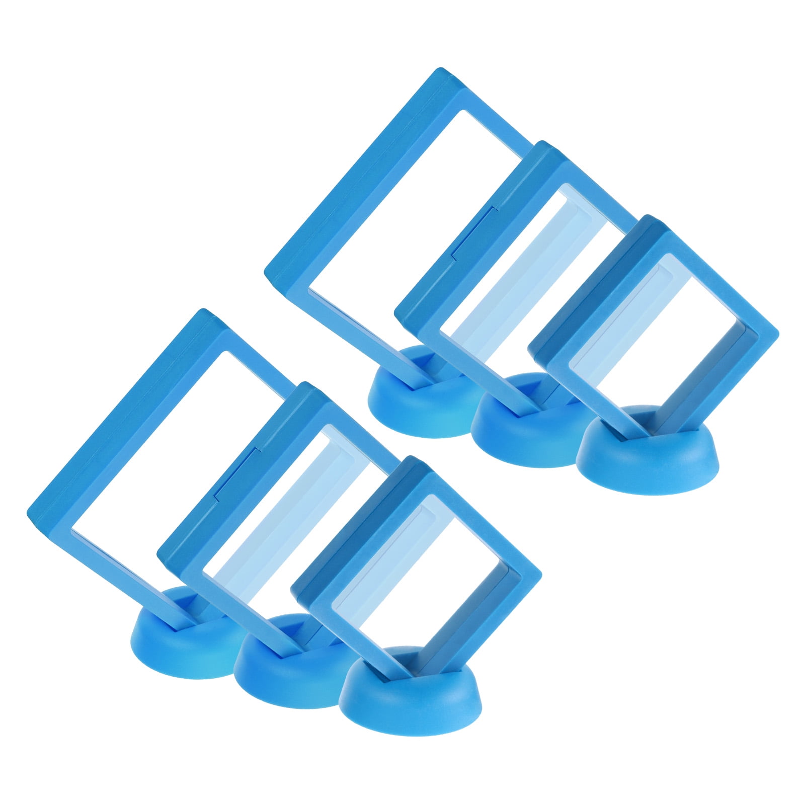 Unique Bargains 6Pcs 3D Floating Frame Display Holder Stands Sapphire Blue