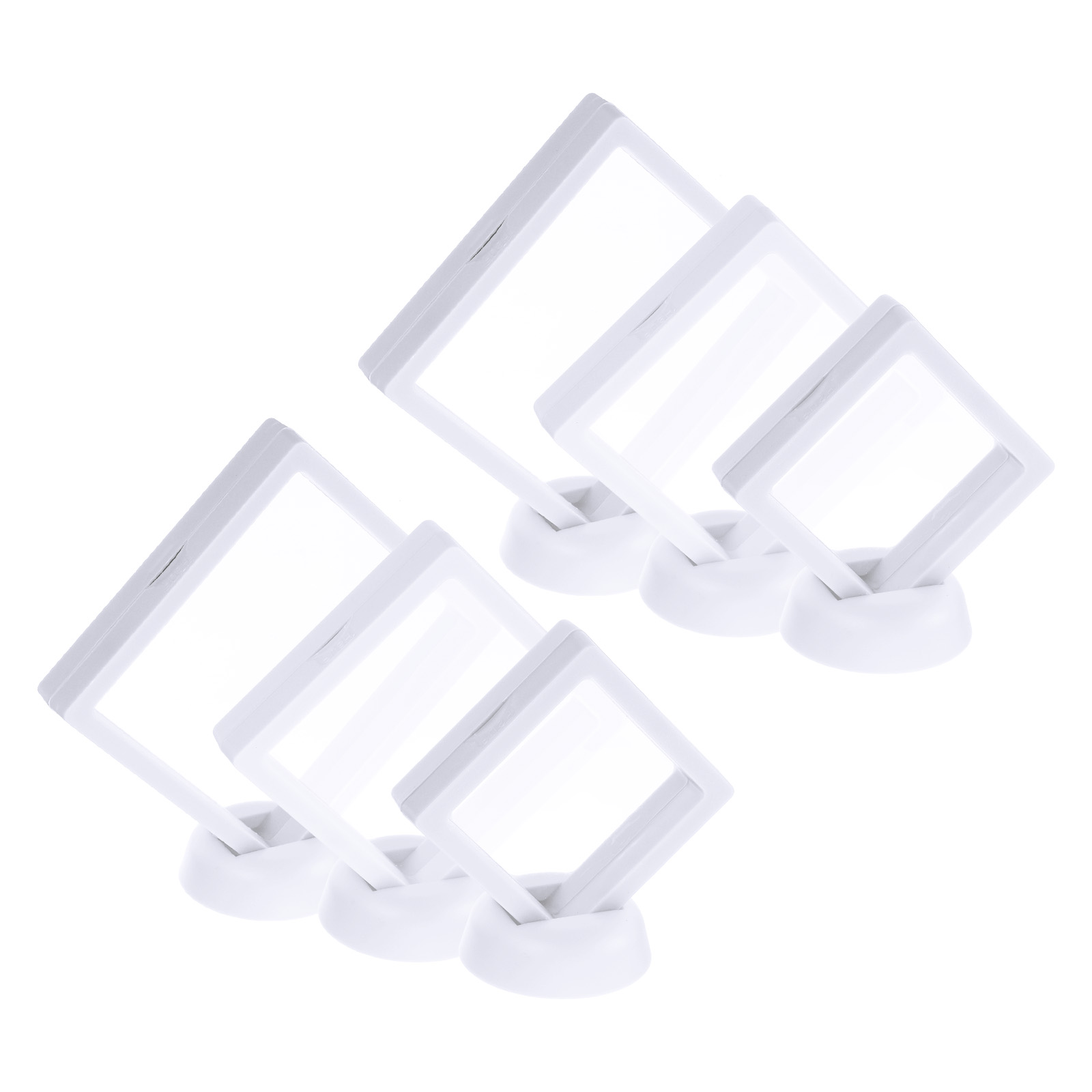 Unique Bargains 6Pcs 3D Floating Frame Display Holder Stands White