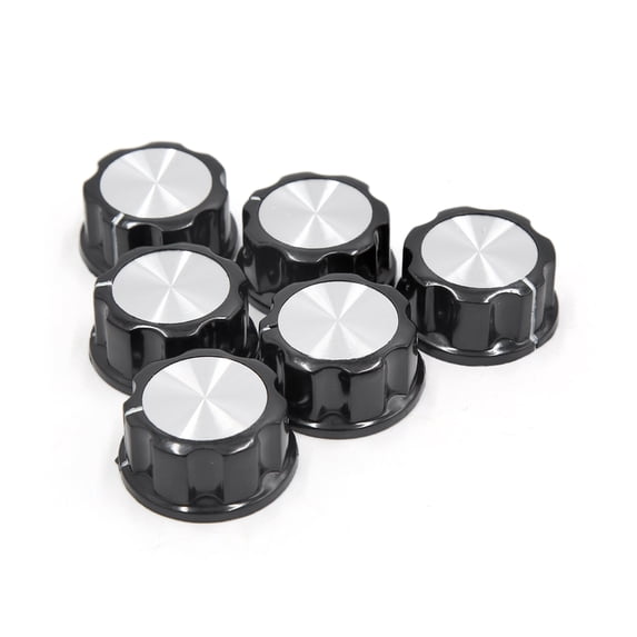 Unique Bargains 6Pcs 6mm Knurled Shaft Insert Dia. Potentiometer Control Knobs w Screw Inside