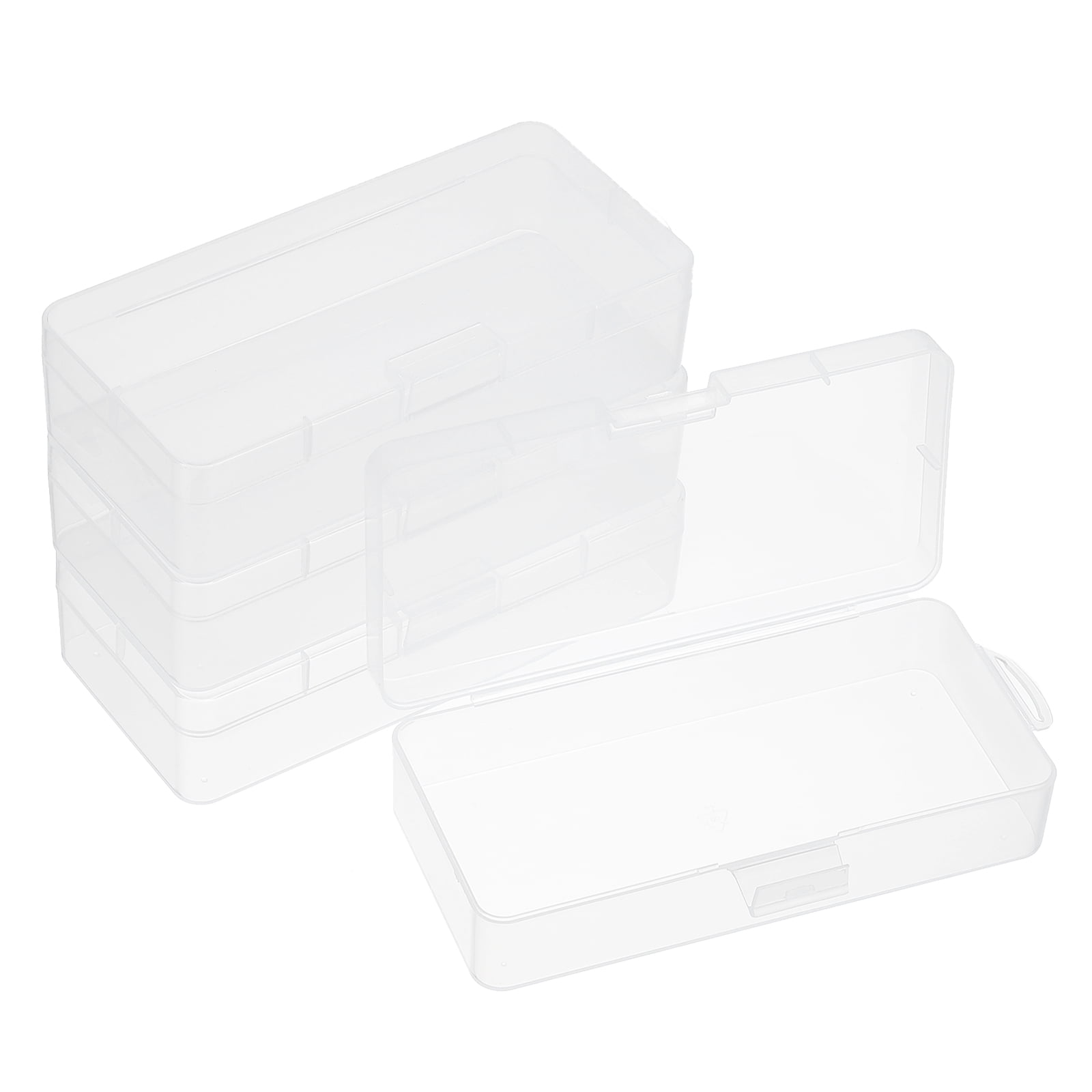 Unique Bargains 6Pcs 7.3"x3.5"x1.8" Mini Plastic Storage Containers for Crafting Clear
