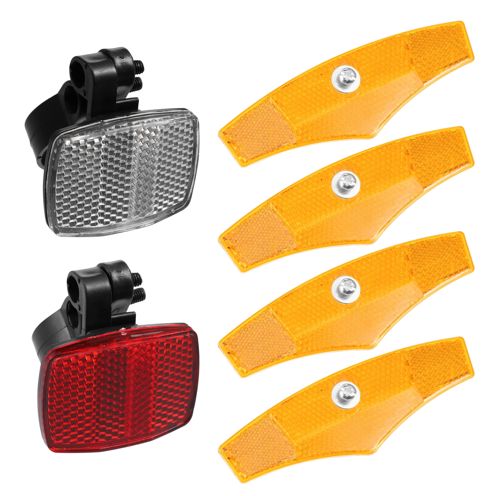 Unique Bargains 6Pcs Bicycle Front Safety Warning Reflectors Accessories Red White