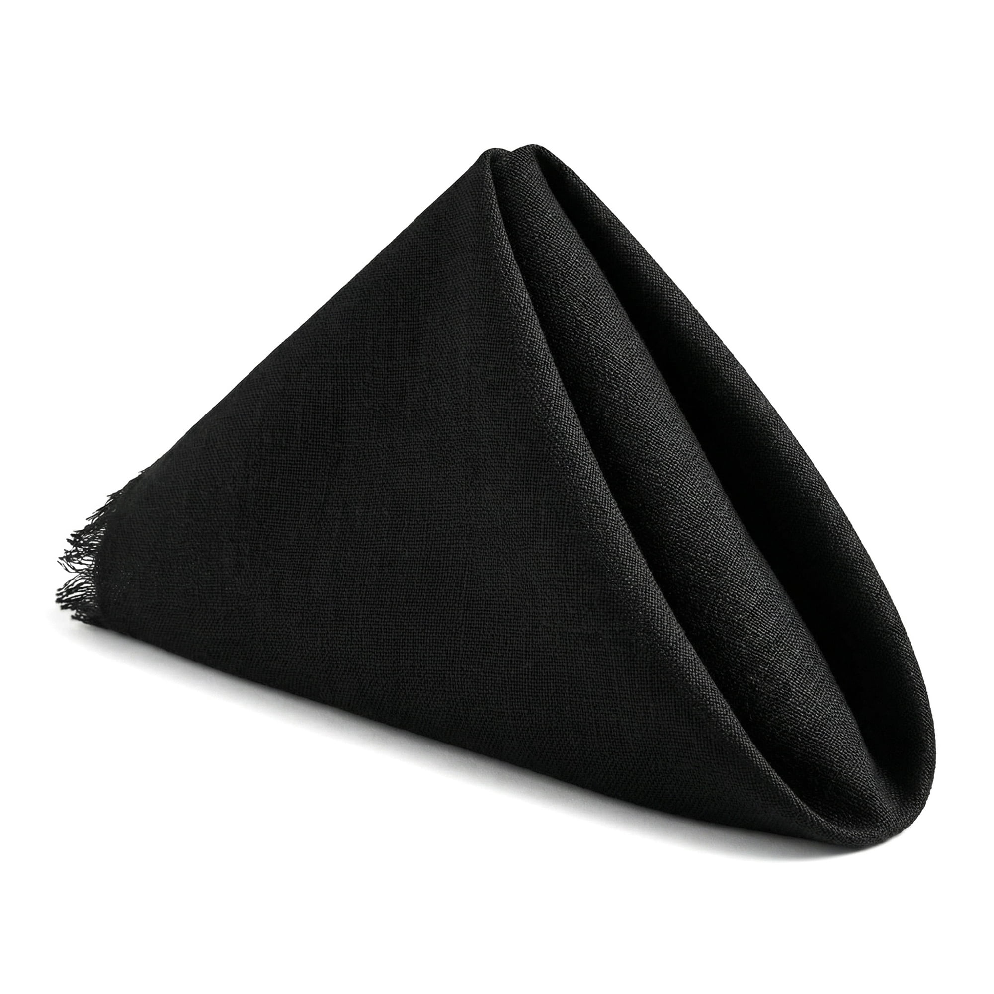 Unique Bargains 6Pcs Cotton Reusable Dinner Cloth Napkins Black 18x18inch