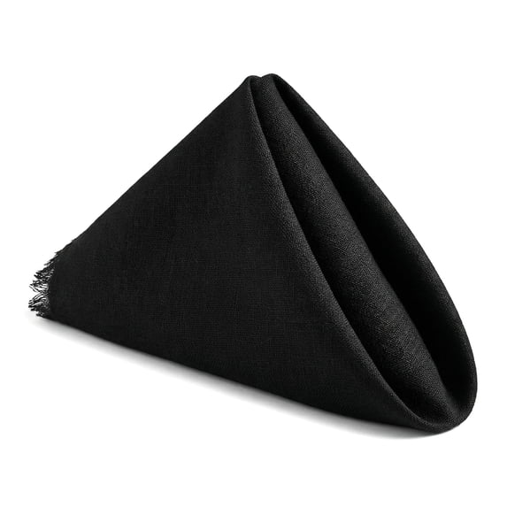 Unique Bargains 6Pcs Cotton Reusable Dinner Cloth Napkins Black 18x18inch