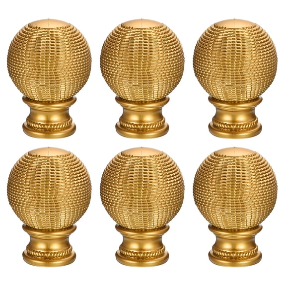 Unique Bargains 6Pcs Curtain Rod Finials Plastic Drapery Rail Pole Head Cap Gold