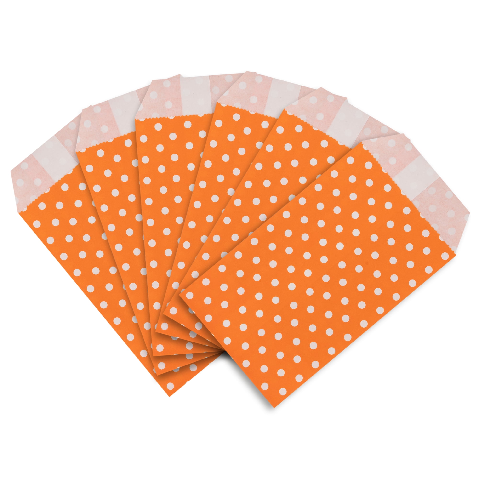 Unique Bargains 6Pcs Elegant Mini Gift Bags for Everyday Use Orange 3.1" x 5.1"