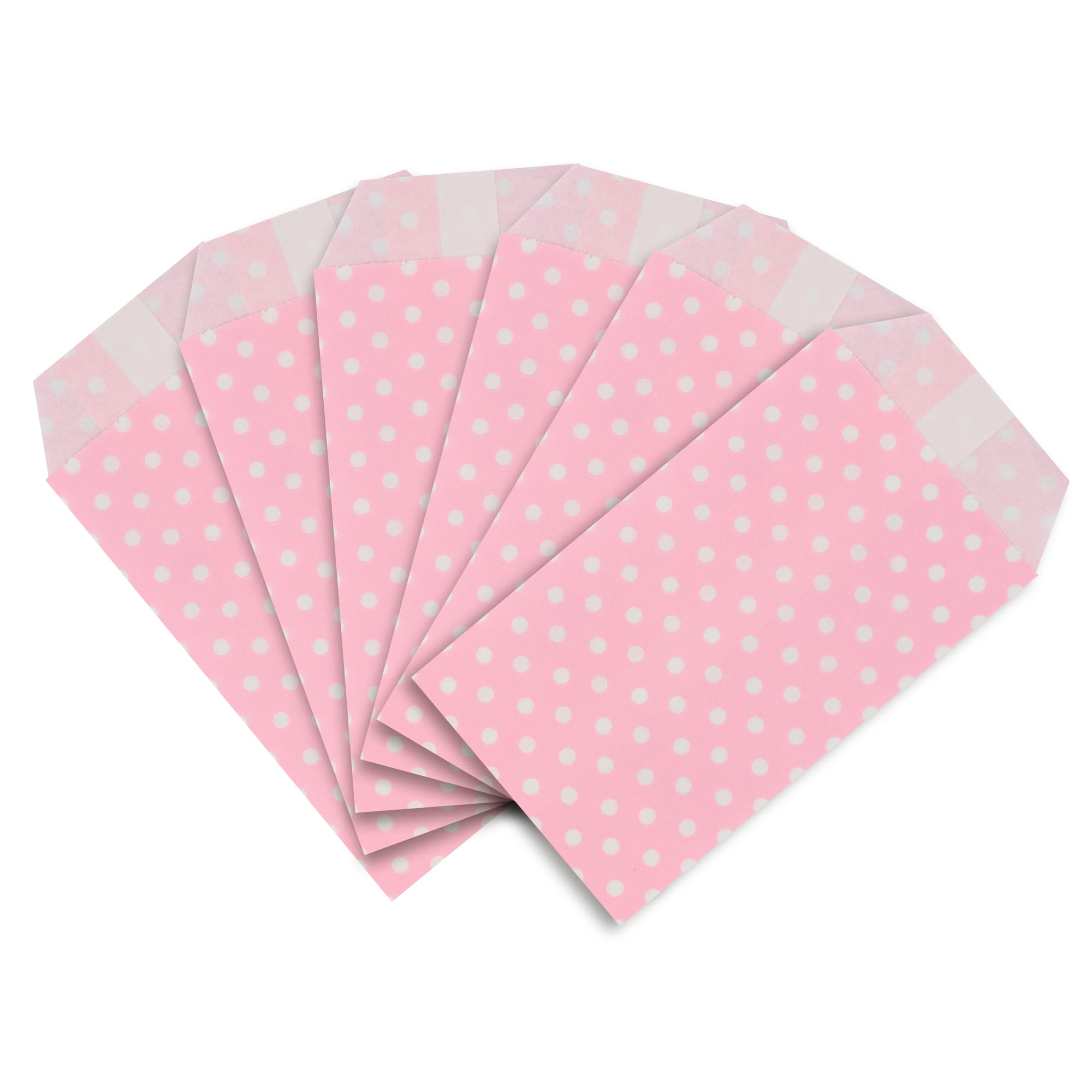 Unique Bargains 6Pcs Elegant Mini Gift Bags for Everyday Use Pink Dot Pattern 3.1" x 5.1"
