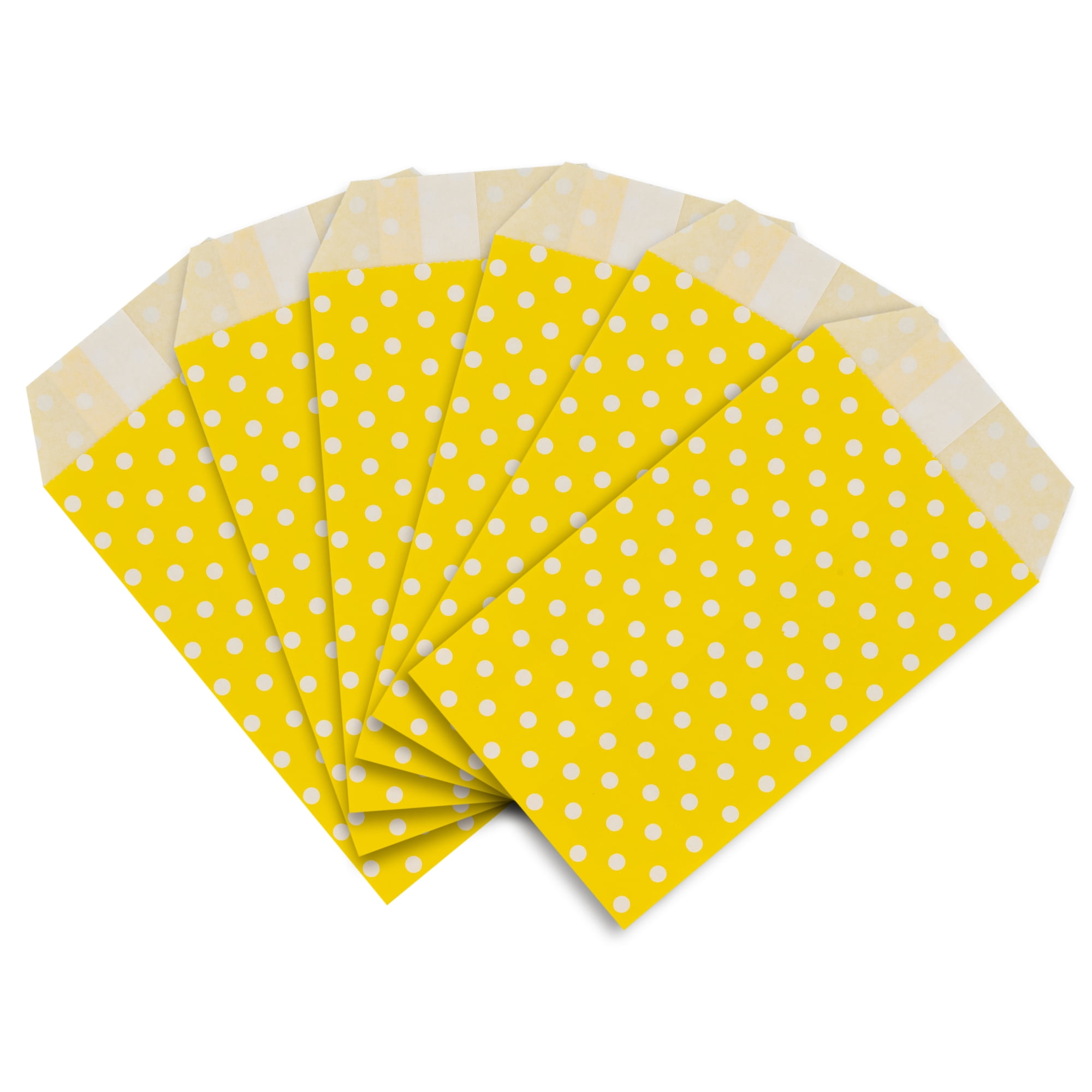 Unique Bargains 6Pcs Elegant Mini Gift Bags for Everyday Use Yellow 3.1" x 5.1"
