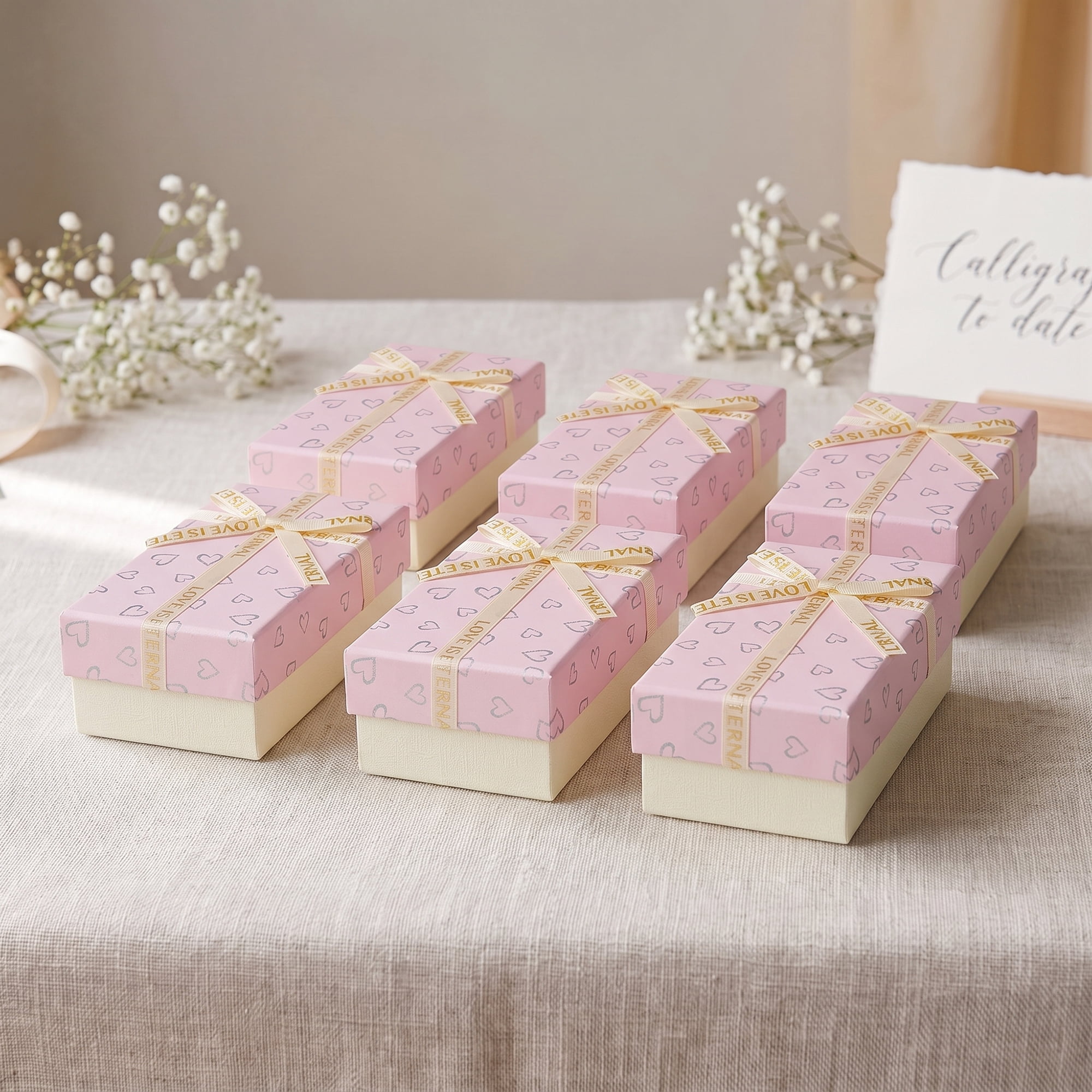 Unique Bargains 6Pcs Elegant Rigid Present Boxes for Gift Packaging Red 5.1"x2.8"x1.5"