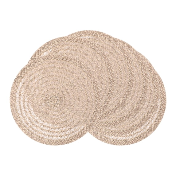 Unique Bargains 6Pcs Farmhouse Hollowed-out Placemats Brown 15" x 15"