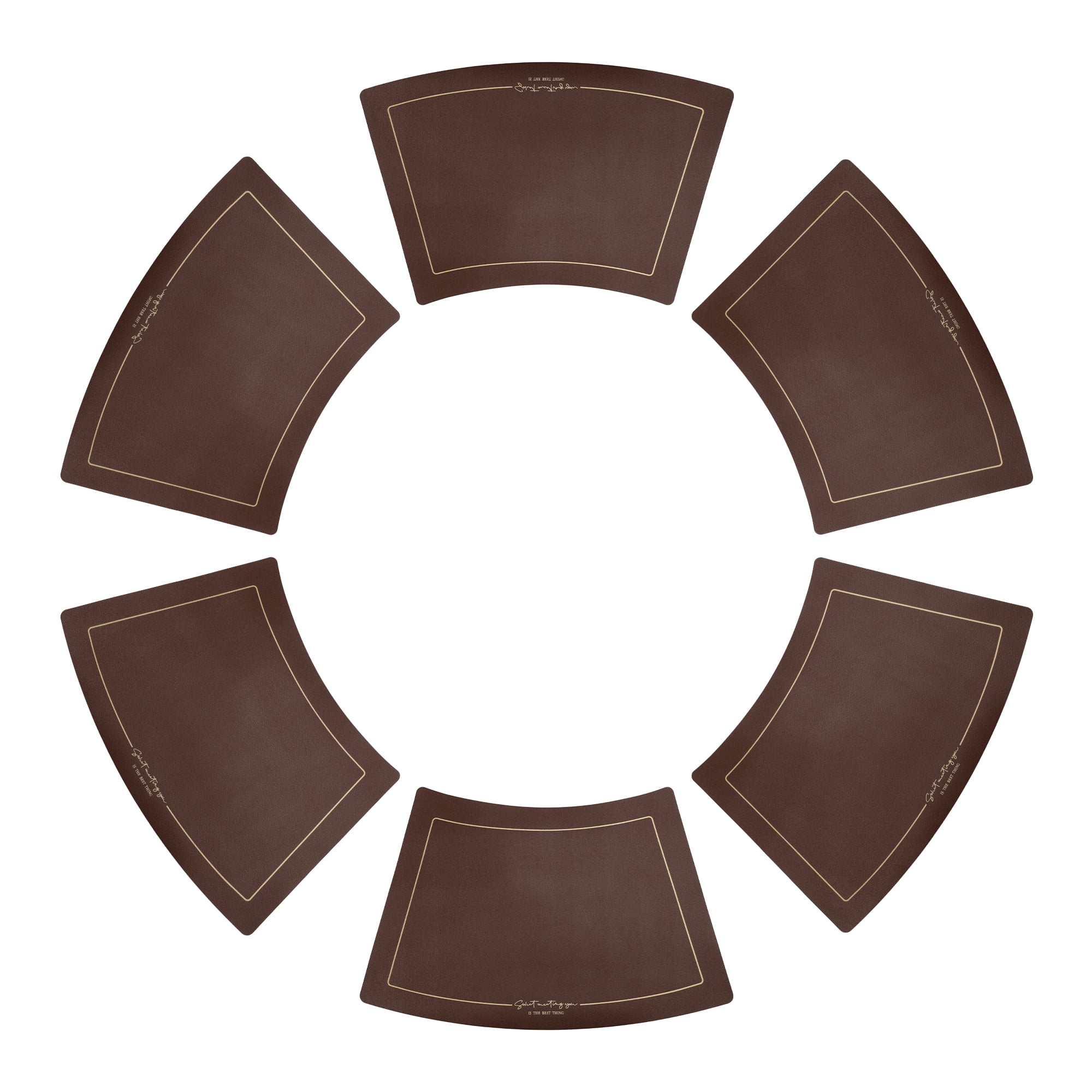 Unique Bargains 6Pcs Faux Leather Heat Resistant Placemats Coffee 20.1x11.8inch