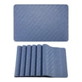 thumbnail image 1 of Unique Bargains 6Pcs Faux Leather Rectangle Placemats Khaki 17.7x11.8inch, 1 of 6