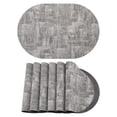 thumbnail image 1 of Unique Bargains 6Pcs Faux Leather Table Decor Placemats Black Gray 17.7x11.8inch, 1 of 6