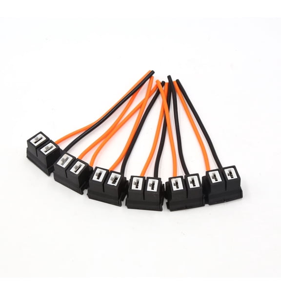 Unique Bargains 6Pcs H7 Ceramic Light Lamp Bulb Extension Wire Harness Socket Adapter for Car