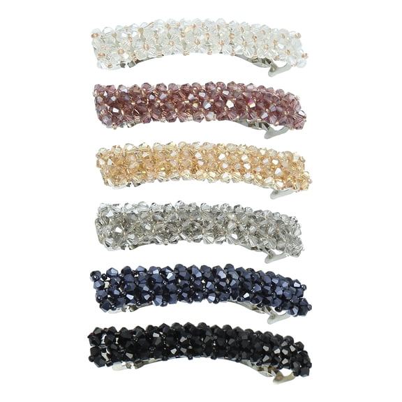 Unique Bargains 6Pcs Hair Barrette Rhinestone Hair Side Clip Hair Accessories for Women Girls