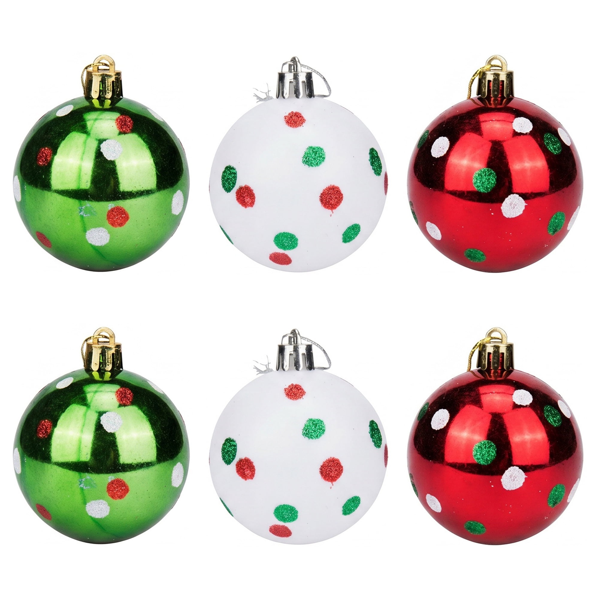 Unique Bargains 6Pcs Handpainted Christmas Painted Sphere Tree Ornaments Multicolor 2.4"