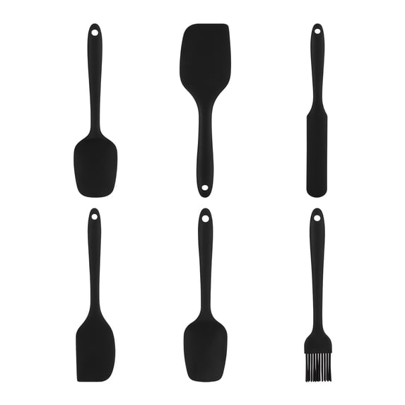 Unique Bargains 6Pcs Heat-Resistant Dishwasher Safe Kitchen Utensils Black