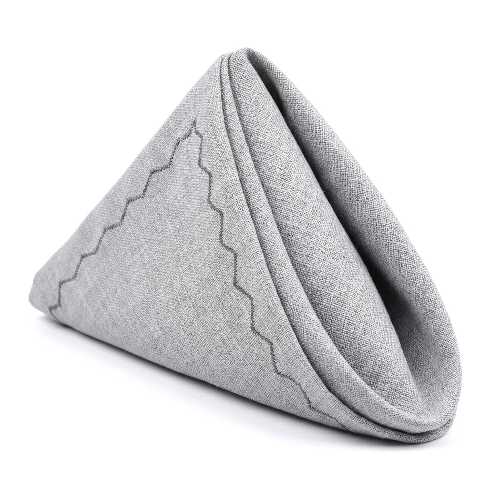 Unique Bargains 6Pcs Linen Washable Reusable Cloth Napkins Light Gray 20x20inch