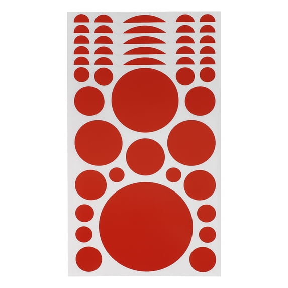 Unique Bargains 6Pcs Mall Large Round Dots Gift Stickers Red