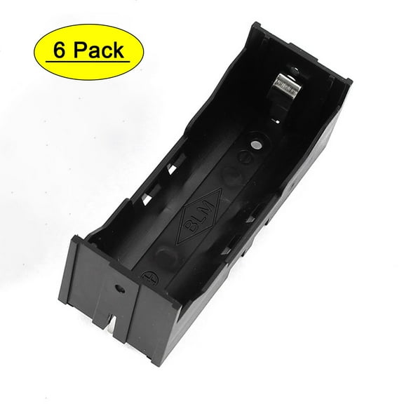 Unique Bargains 6Pcs Plastic Single 26650 Battery Holder Case Storage Box Black