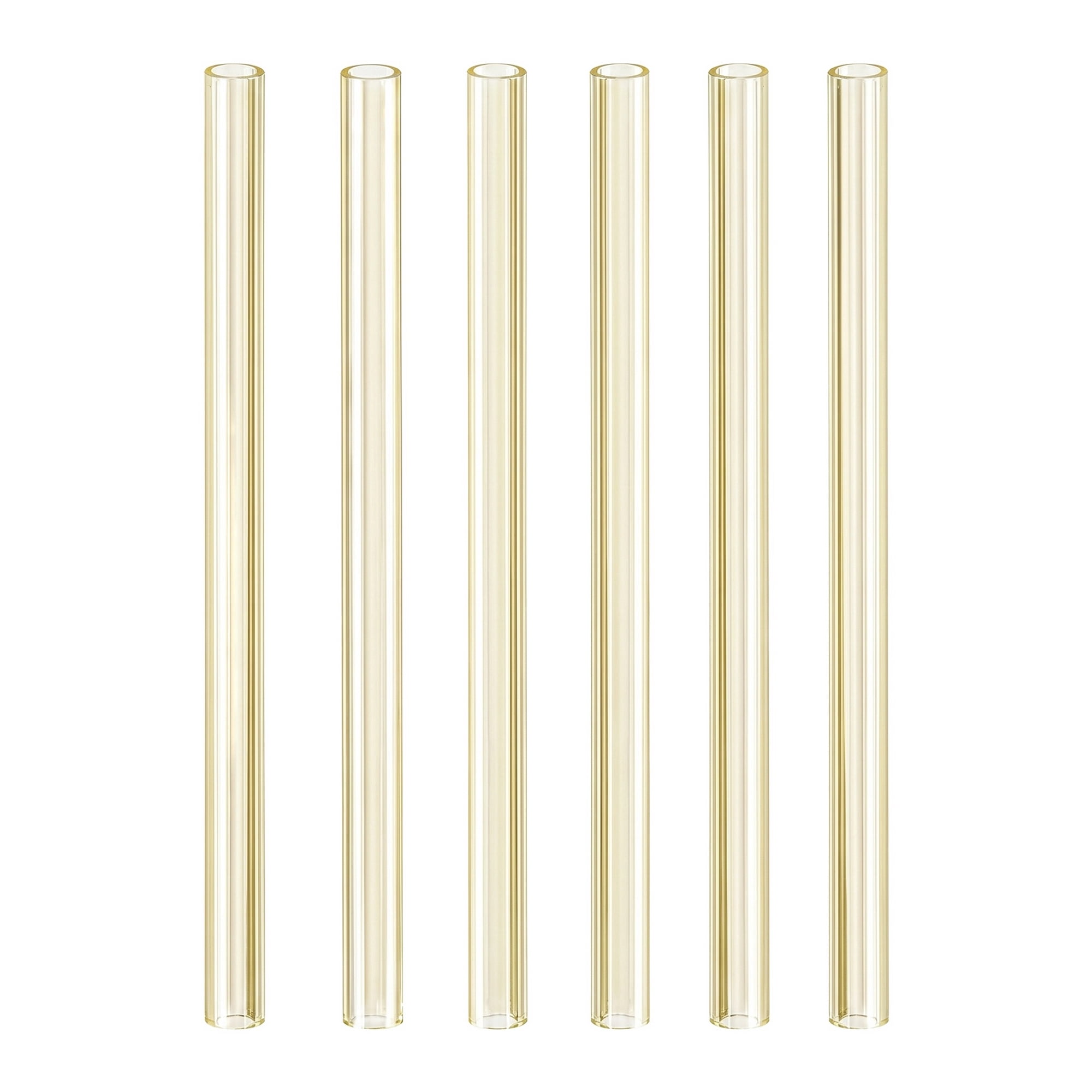 Unique Bargains 6Pcs Plastic Solid Color Dishwasher Safe Straws Beige