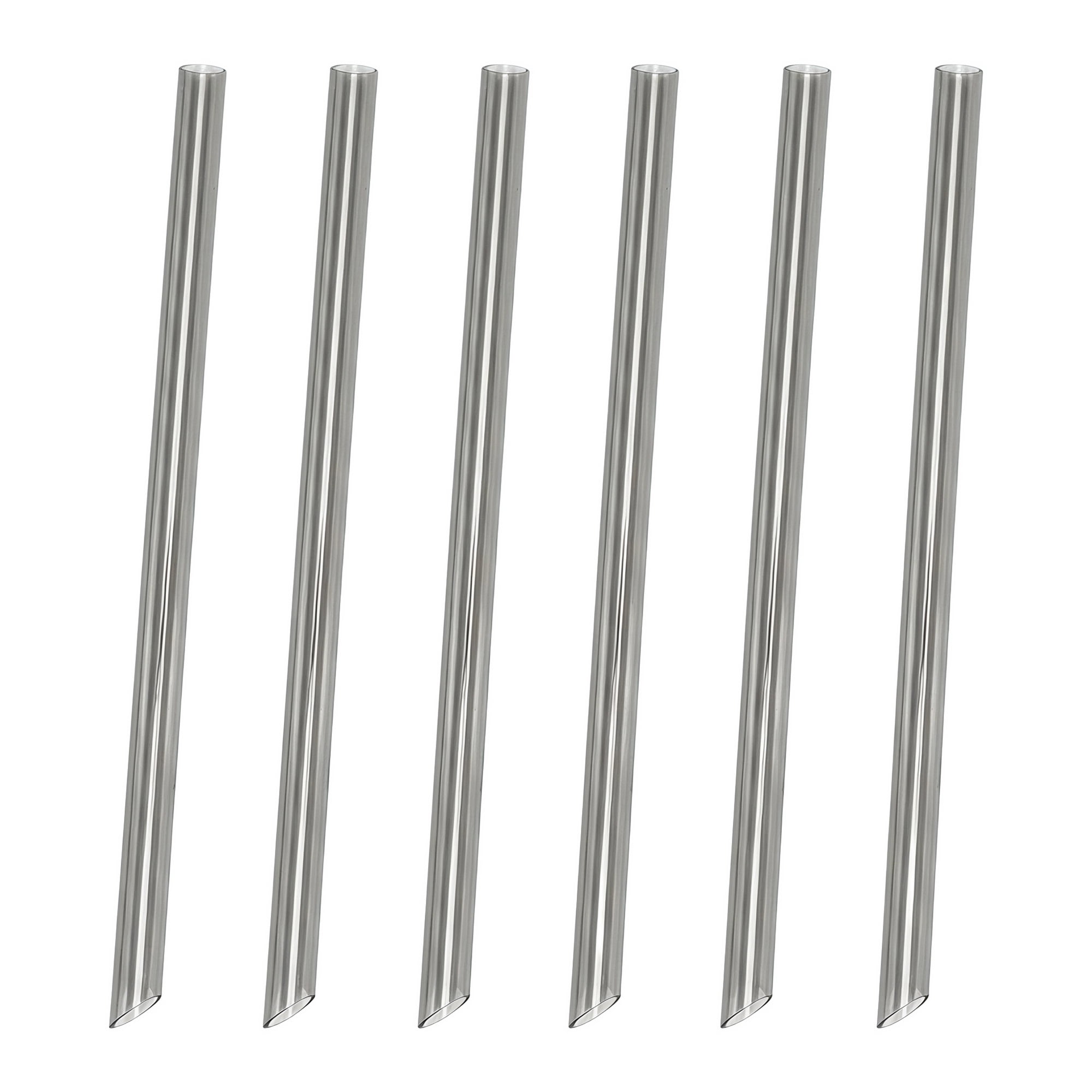 Unique Bargains 6Pcs Plastic Solid Color Dishwasher Safe Straws Black