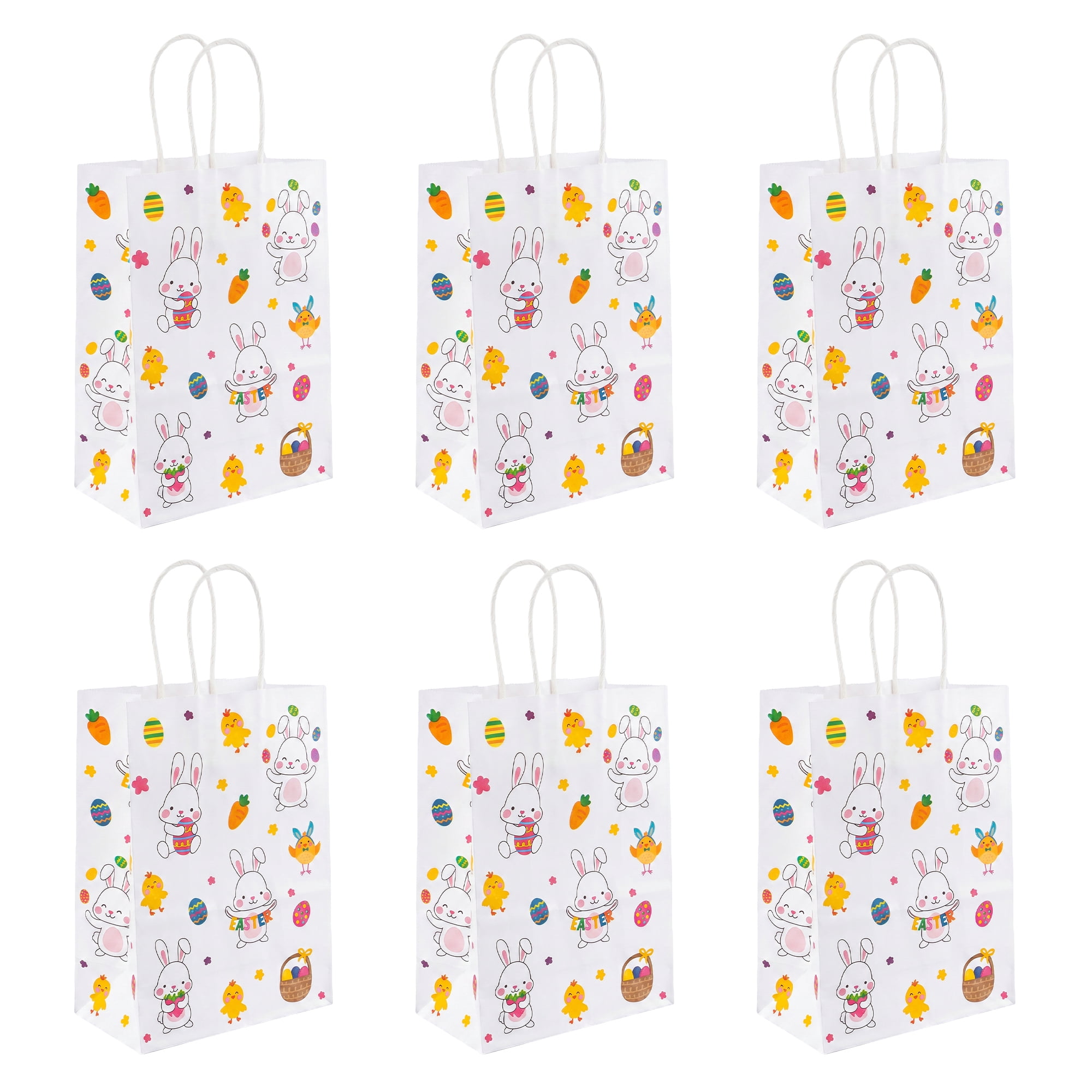 Unique Bargains 6Pcs Playful Kawaii Candy Goodie Gift Bags Rabbit 5.9" x 3.1" x 8.3"