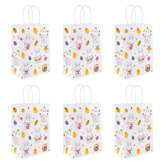 Unique Bargains 6Pcs Playful Kawaii Candy Goodie Gift Bags Rabbit 5.9" x 3.1" x 8.3"