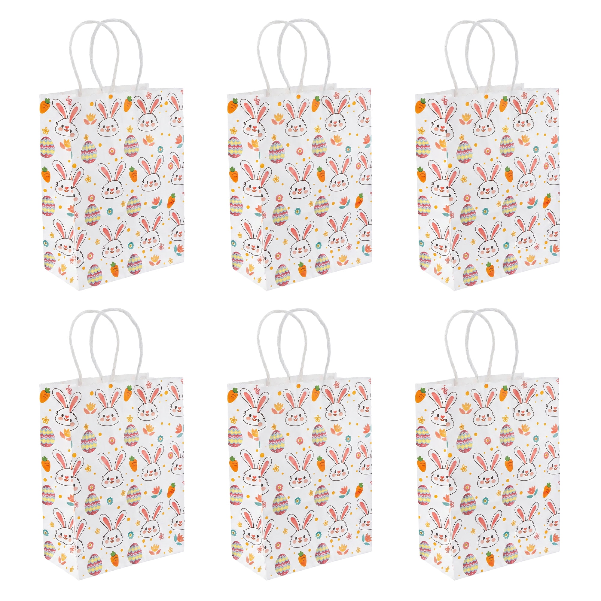 Unique Bargains 6Pcs Playful Kawaii Candy Goodie Gift Bags Rabbit Egg 5.9" x 3.1" x 8.3"