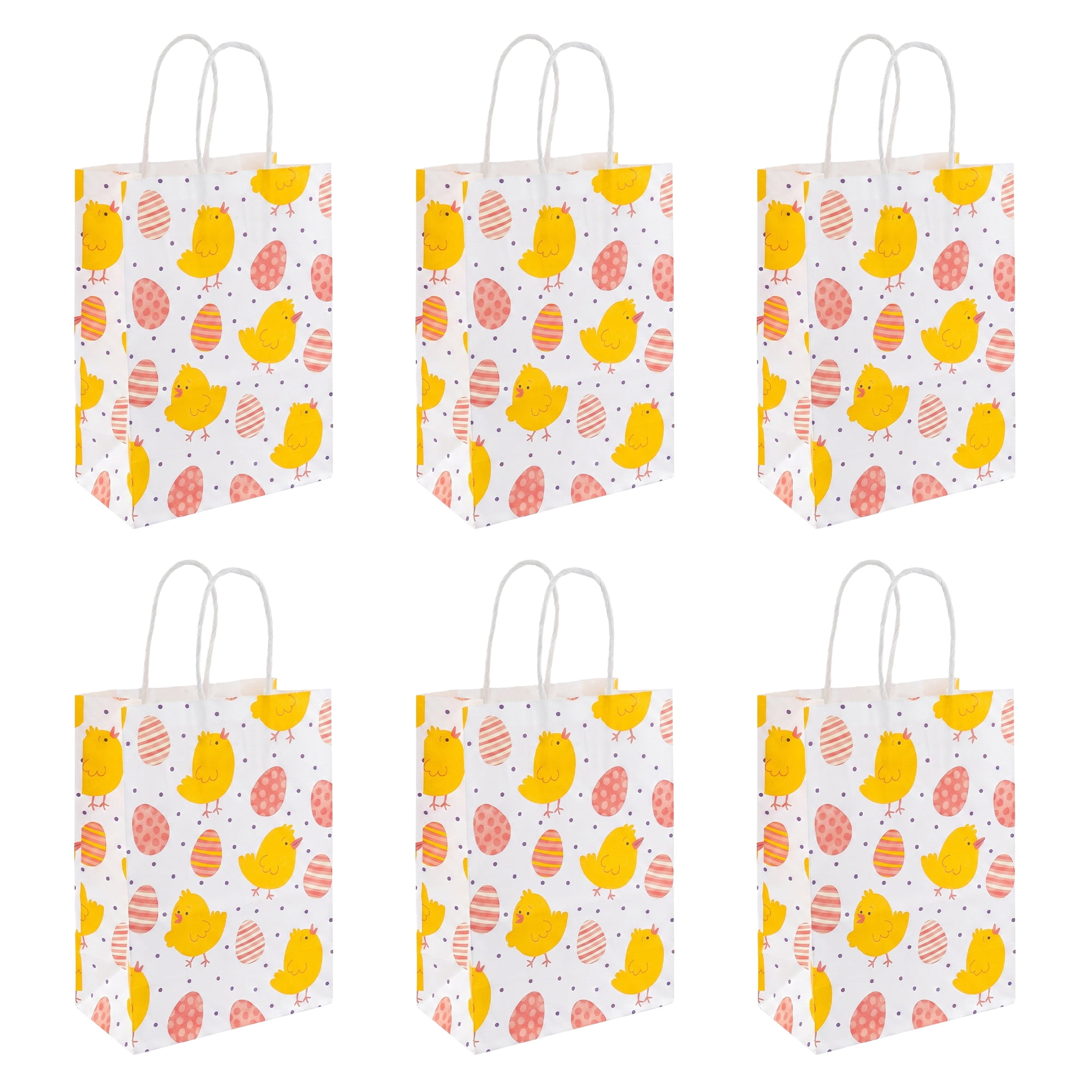 Unique Bargains 6Pcs Playful Kawaii Candy Goodie Gift Bags Yellow Chick 5.9" x 3.1" x 8.3"