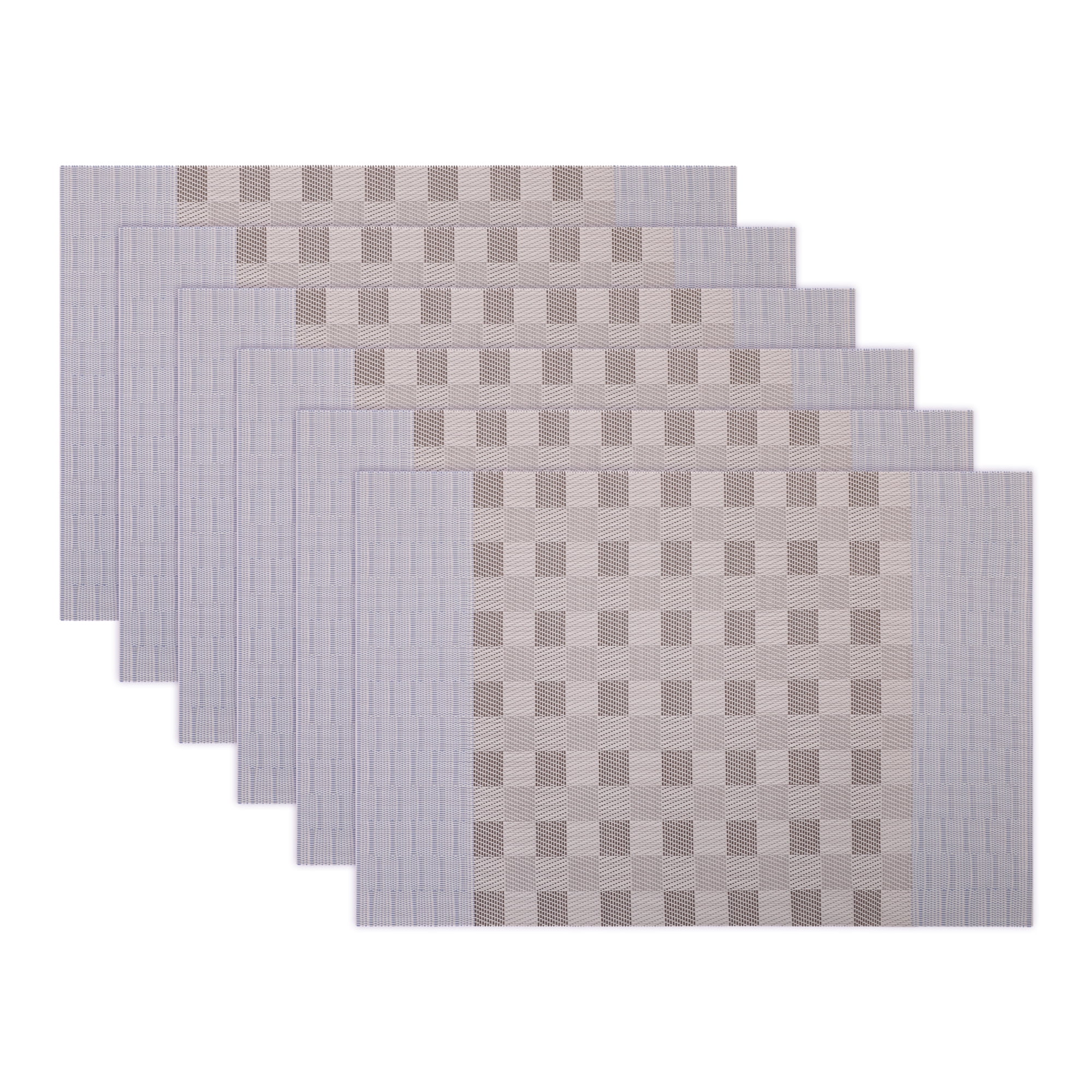 Unique Bargains 6Pcs Rectangle Washable Heat Resistant Table Mats Gray 17.7x11.8inch