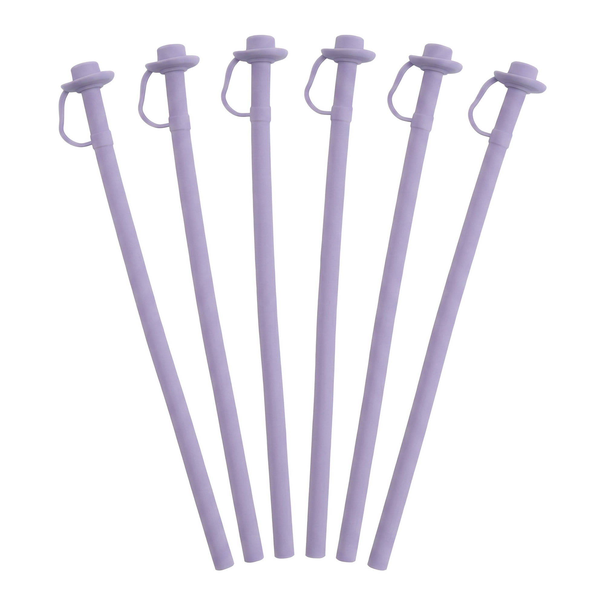 Unique Bargains 6Pcs Reusable Durable Dishwasher Safe Silicone Straws Purple B