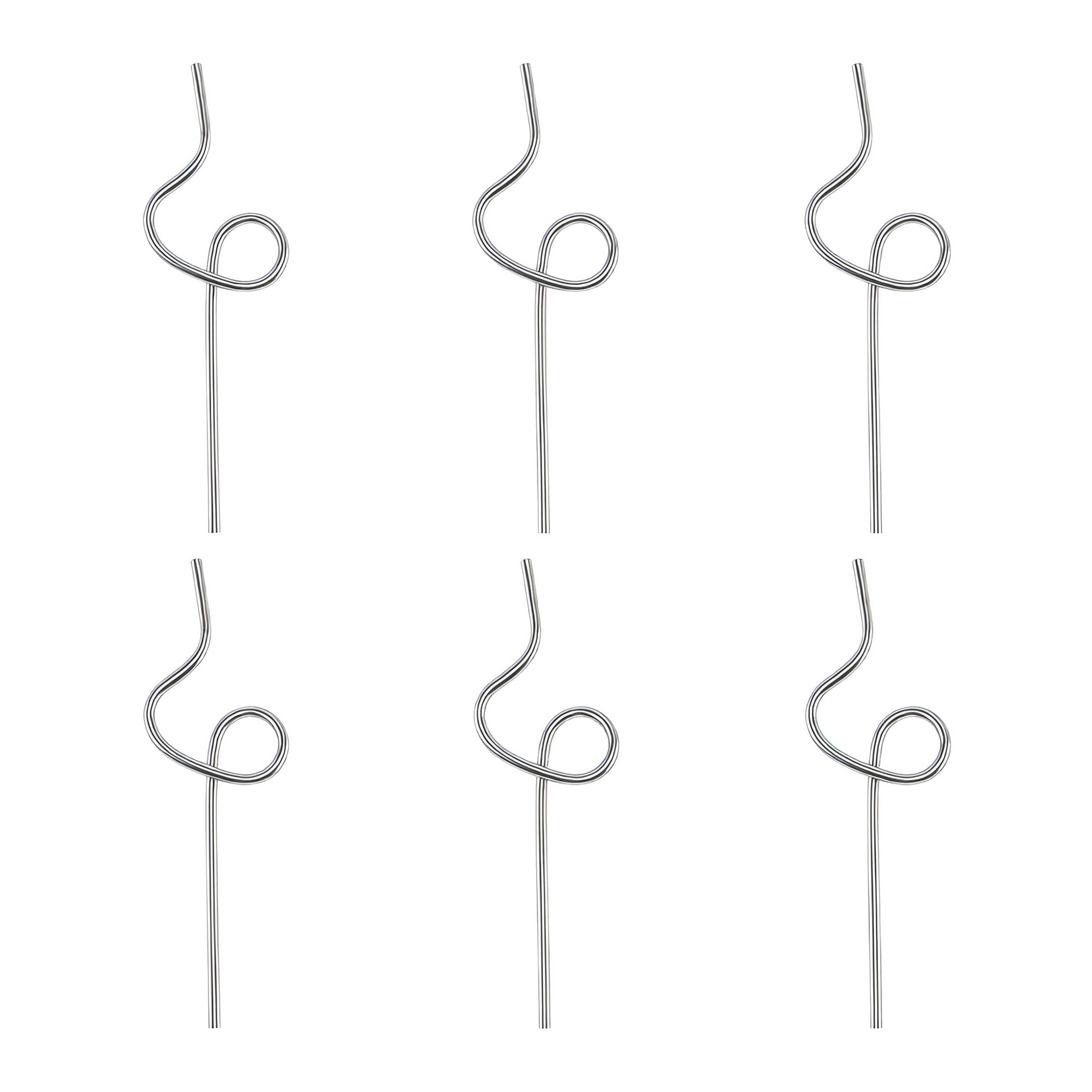 Unique Bargains 6Pcs Reusable Stainless Steel Straws for Daily Use Silver