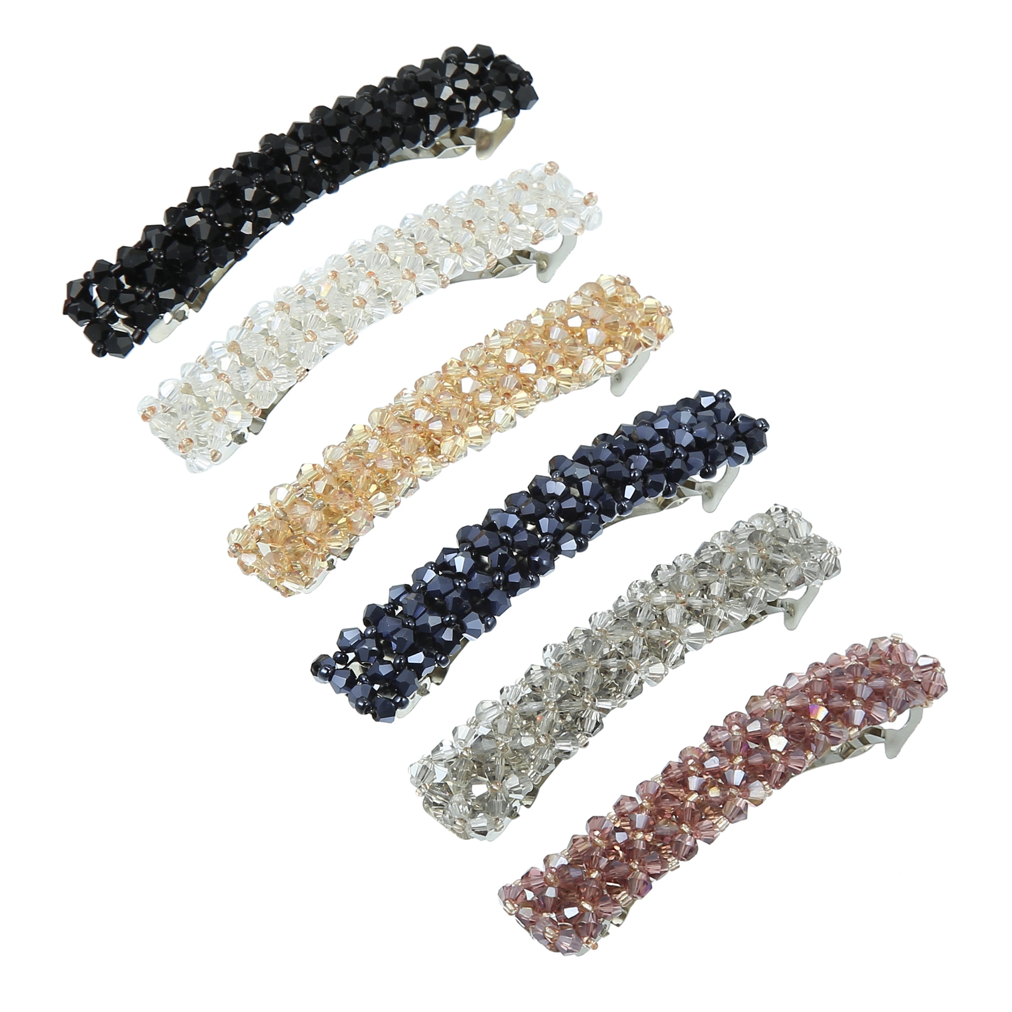 Unique Bargains 6Pcs Rhinestone Hair Side Clip Hair Accessories Girls Purple