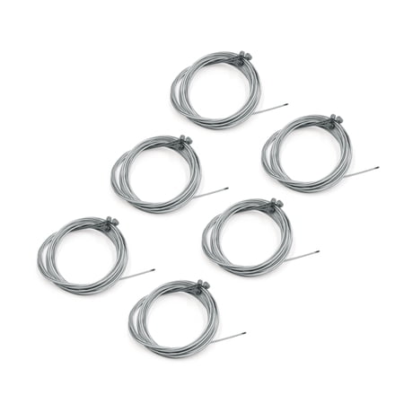 Unique Bargains 6Pcs Silver Tone Front Rear Motorcycle Brake less Steel Cable 1.8M