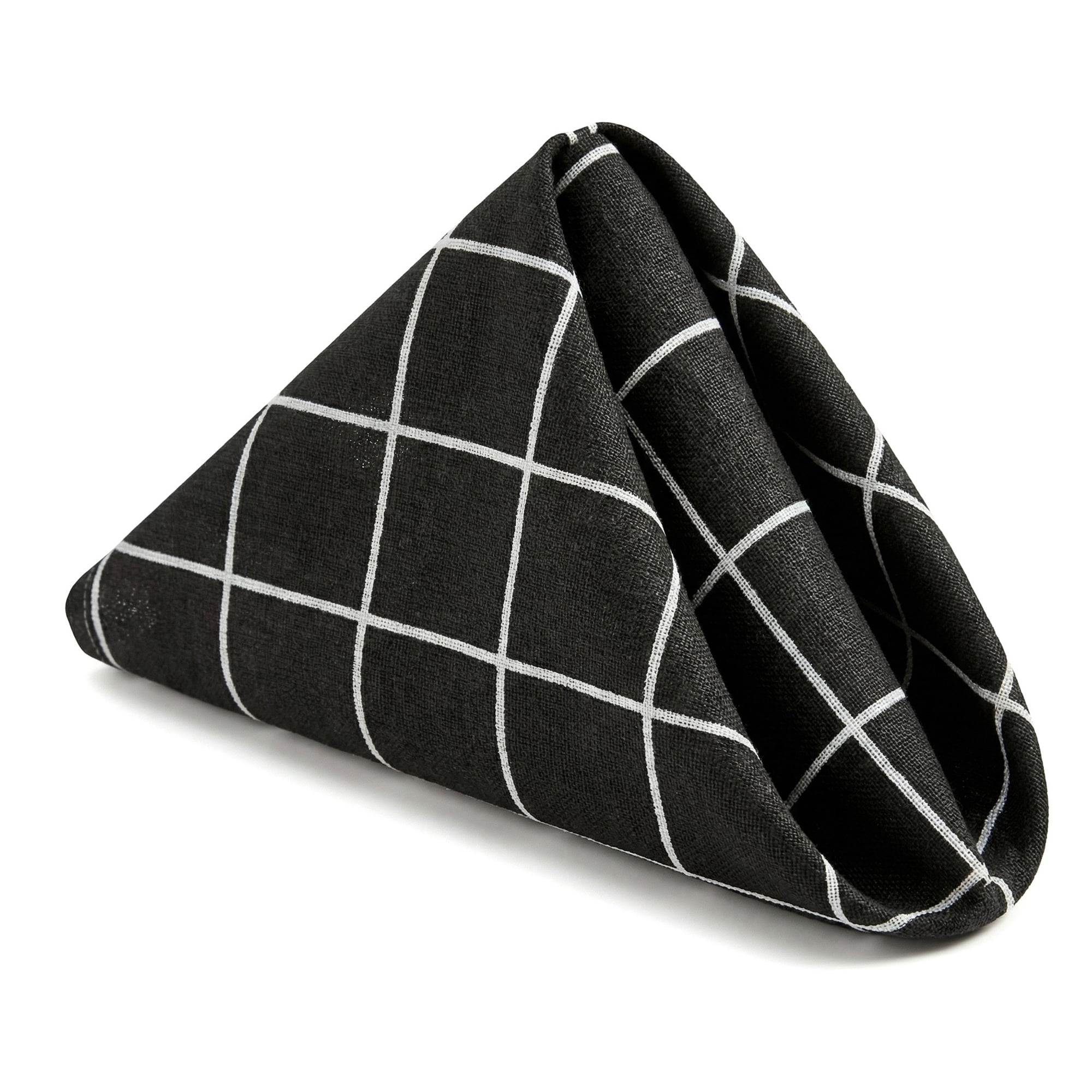 Unique Bargains 6Pcs Washable Restaurant Cloth Napkins Black 16x12inch