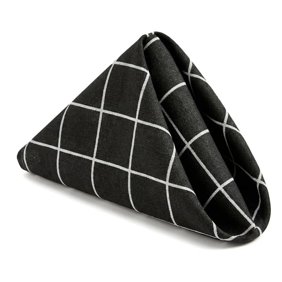 Unique Bargains 6Pcs Washable Restaurant Cloth Napkins Black 16x12inch