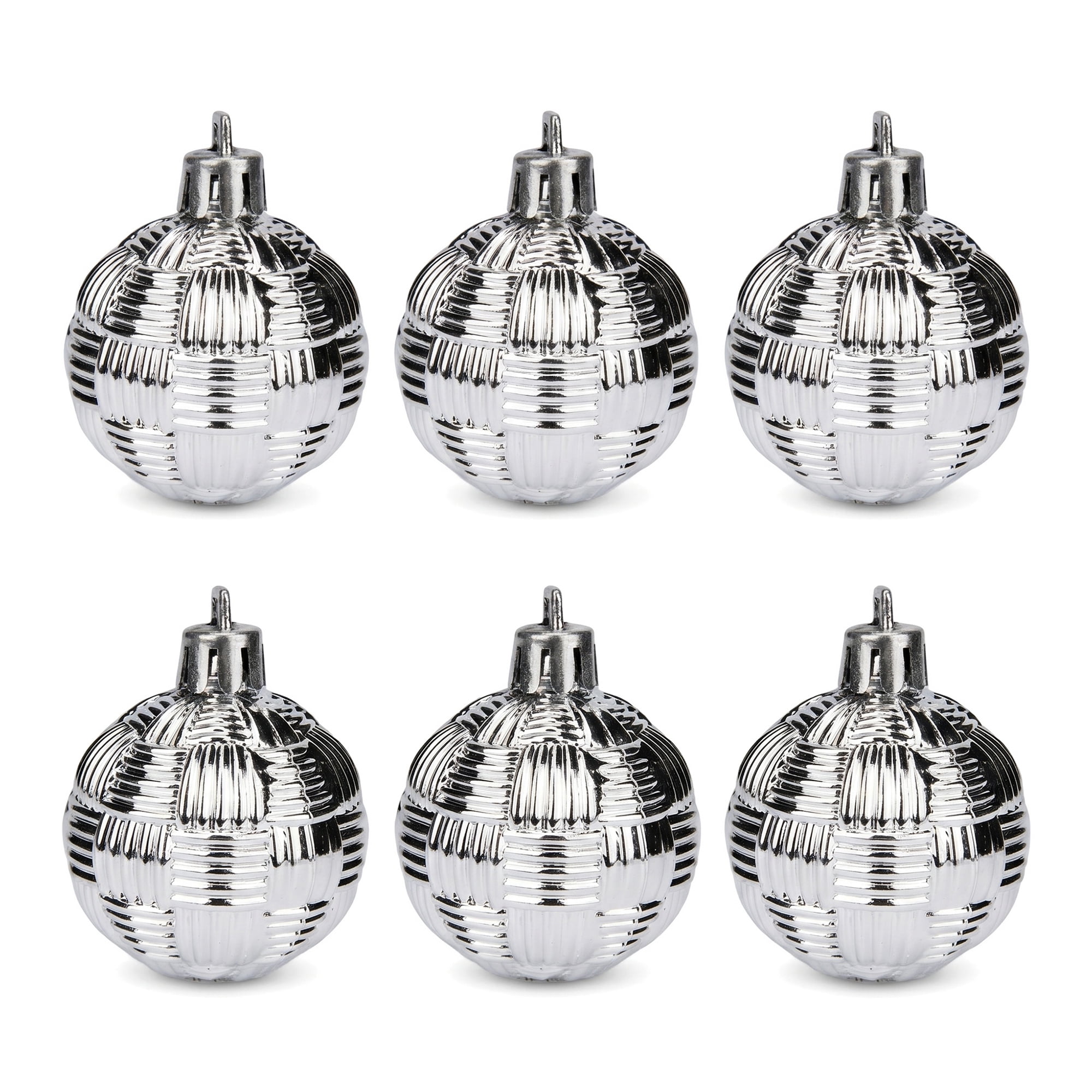 Unique Bargains 6Pcs Woven Texture Balls Mini Decorative Spheres Orbs White 1.6"