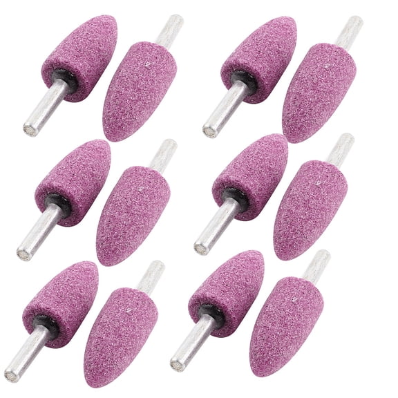 Unique Bargains 6mm Dia Shank 20x40mm Cone Head Ceramic Mounted Point Polisher Bits 12pcs