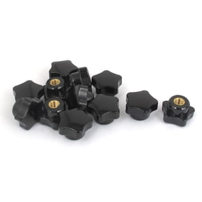 Unique Bargains 6mm Female Thread 32mm Plastic Star Head Screw On Type Clamping Knob 12pcs