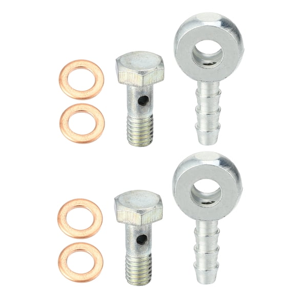 Unique Bargains 6mm ID 6mm OD Universal Banjo Fitting Fuel Line Adapter Connector for Motorcycle Car 2 Set