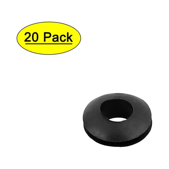 Unique Bargains 6mm Inner Dia Double Sides Rubber Cable Wiring Grommets Gasket Ring 20Pcs