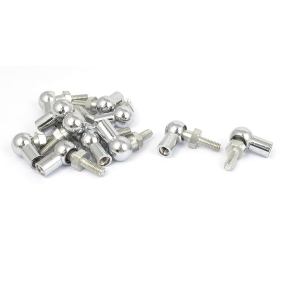 Unique Bargains 6mm Male to Female Thread Metal L Shape Ball Joint Rod End Bearing 12pcs