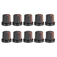 thumbnail image 1 of Unique Bargains 6mm Shaft Hole Knob for Speaker Effect Pedal Amplifier Black Potentiometer Knob Red Mark 10 Pcs, 1 of 3
