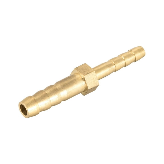 Unique Bargains 6mm to 4mm Hose ID Brass Reducer Barb Hose Fitting Straight Connector Coupler Tubing Adapter 1pcs 6mm x 4mm