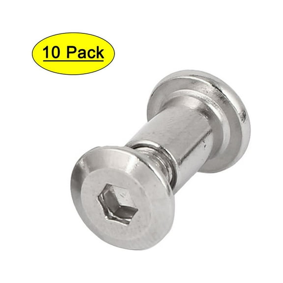 Unique Bargains 6mmx10mm Metal Hex Socket Countersunk Screw Bolts Nuts Fasteners (10-pack)