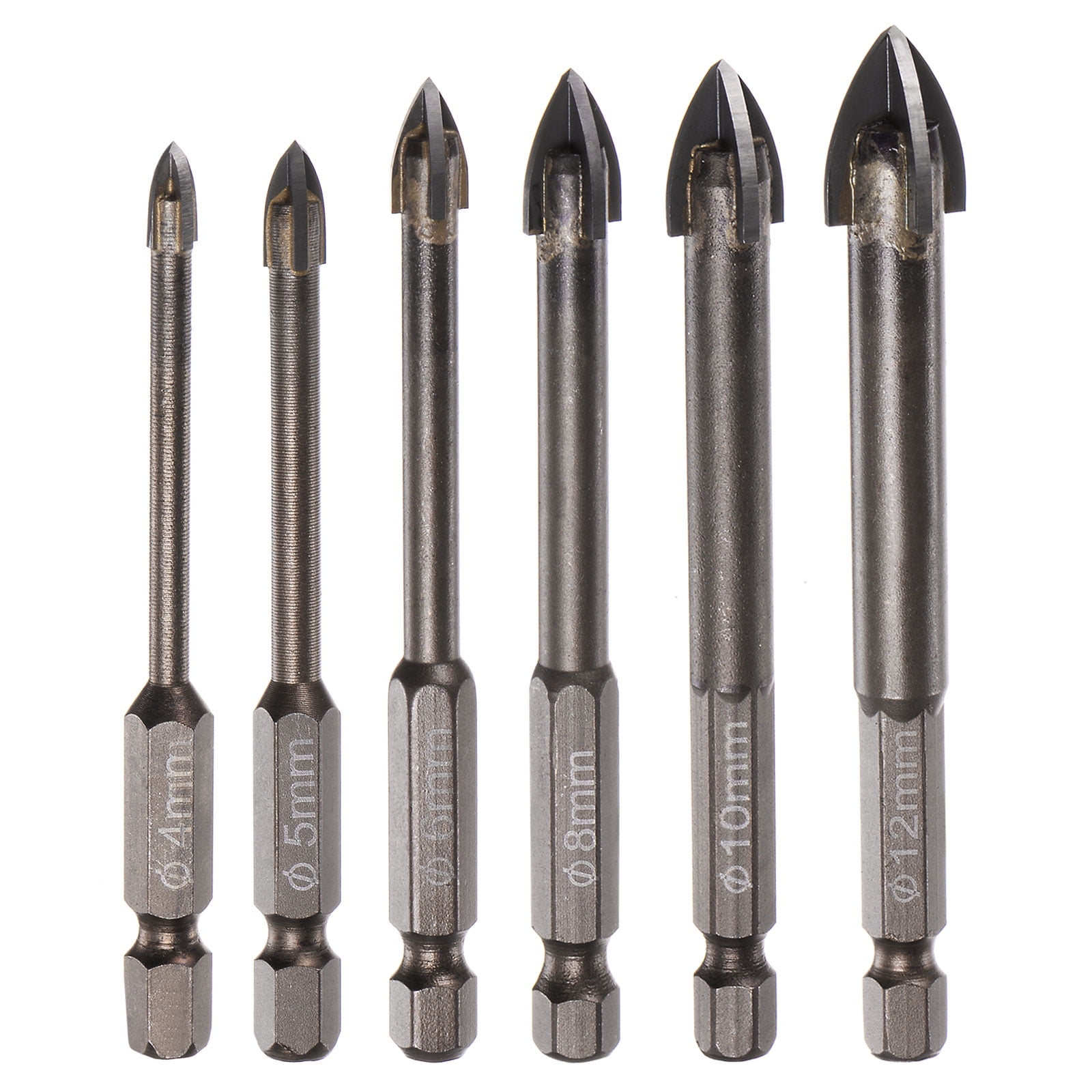 Unique Bargains 6pack Titanium Masonry Drill Bit Set, 4mm to 12mm ...