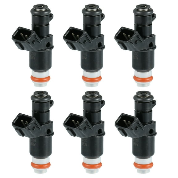 Unique Bargains 6pcs 16450-RCA-A01 Fuel Injector Nozzle Flow Matched Replacement for Honda Accord 2003-2007 3.0L Black