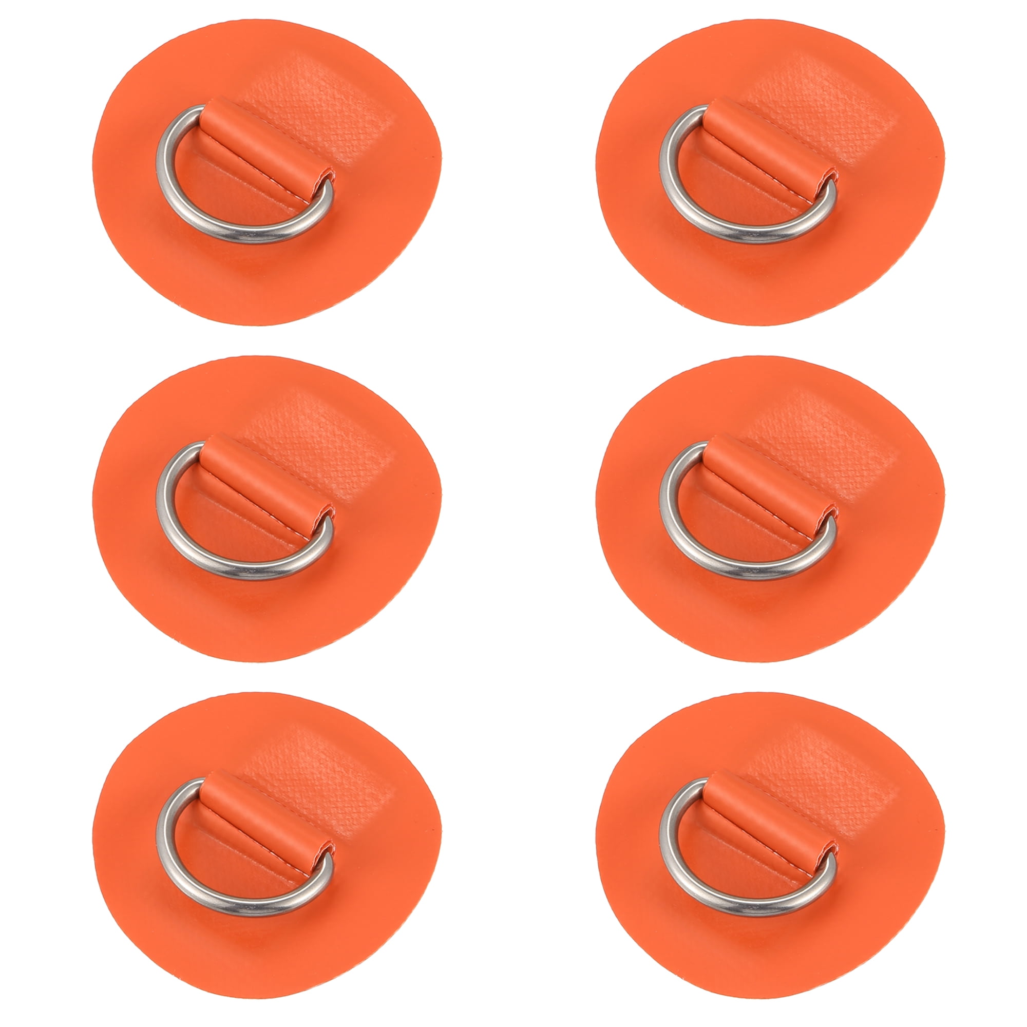 Unique Bargains 6pcs 2.4in D Ring Patch Round Pad for Inflatable Boat Orange